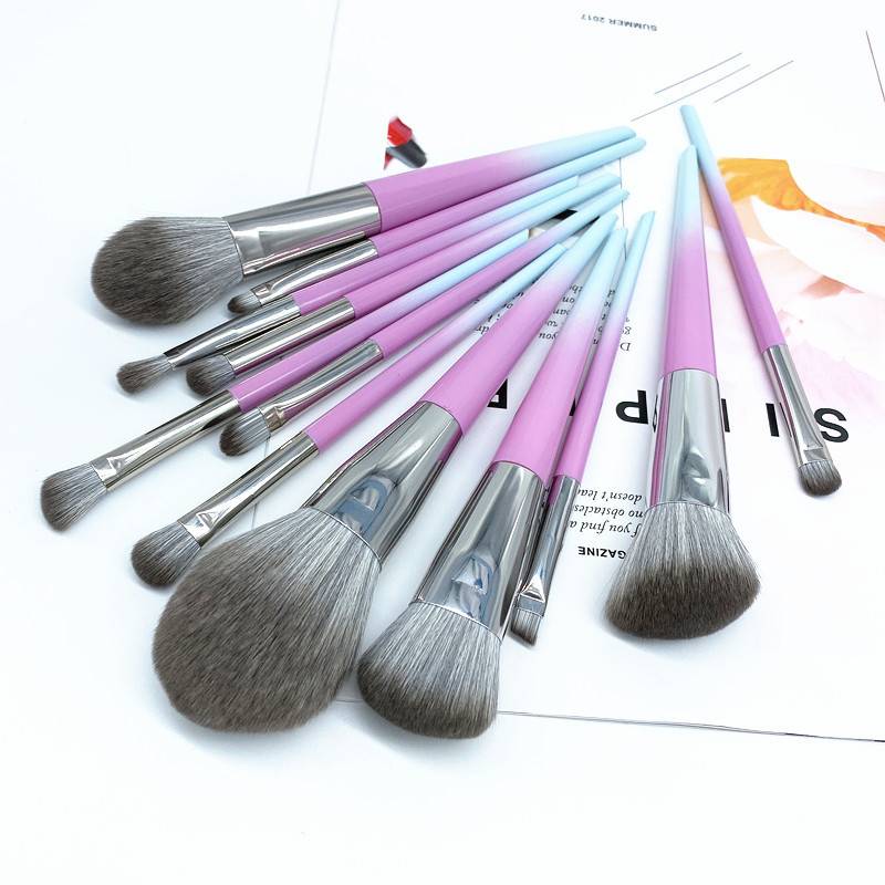 12 Make Up Brushes Professional Custom Gradient Loose Powder Private Label Makeup Brushes Set